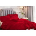 thumbnail image 4 of 3 Piece Luxury Vintage Ruffle Pattern Comforter By D.N.G. BEDDINGS Set Premium Super Soft, All Season, 800 Thread Count 100% Egyptian Cotton Full/Queen Size Red Color, 4 of 8
