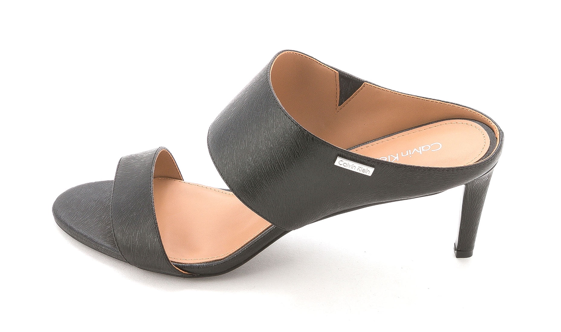 Calvin Klein Womens Cecily Faux Leather Slides Heel Sandals Blue Size 9 M main image 0