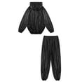 thumbnail image 4 of MSemis Men's Sauna Suits Two Piece Hooded Long Sleeve Sweat Top and Pants Workout Tracksuit Type B Black 3XL, 4 of 7