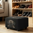 thumbnail image 4 of Xixirimido Pug Dog Black Pattern Ottoman Cover Rectangle Stretch Footstool Cover Non-slip Footrest Stool Slipcover Removable for Storage Ottoman, Large, 4 of 7
