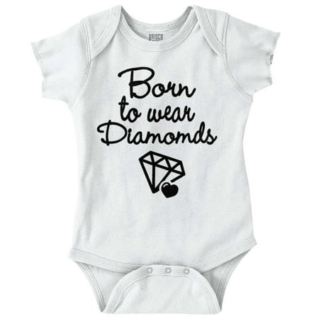 

Brisco Brands Born To Wear Diamonds Spoiled Baby Bodysuits for Girls