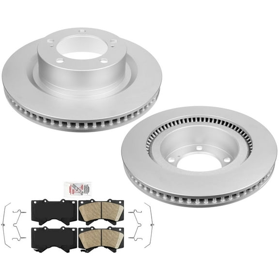Front Coated Brake Rotors Ceramic Pads Hardware For Toyota Tundra 2007-2021