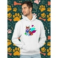 thumbnail image 2 of Colorful Corgi Bandana Portrait Hoodie Men -Image by Shutterstock, Male Small, 2 of 4