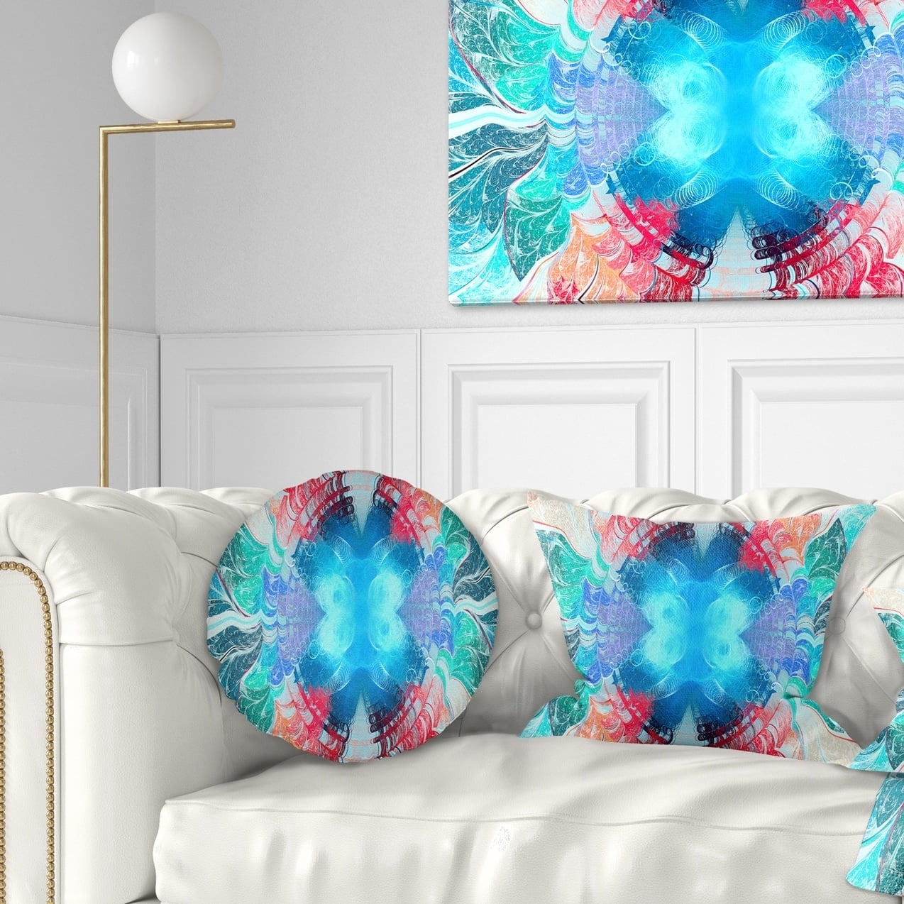 Design Art Designart Extraordinary Fractal Blue Texture Abstract Throw Pillow Walmart Com