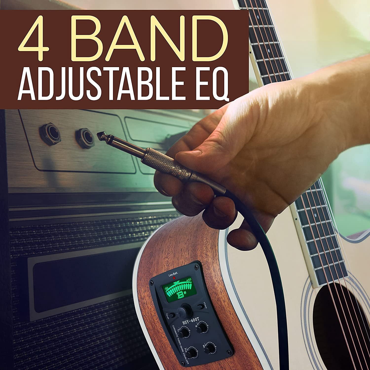 Pyle Premium Electric Acoustic Guitar w/Spruce Top and Mahogany Sides - Full Size Standard Dreadnought Cutaway Natural Matte Finish w/Full Starter Kit Gig Bag, 4-Band EQ, Rechargeable Clip Tuner