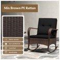 thumbnail image 4 of Gymax 3 PCS Rocking Bistro Set w/Removable Cushions & Tempered Glass Top Coffee Table, 4 of 6
