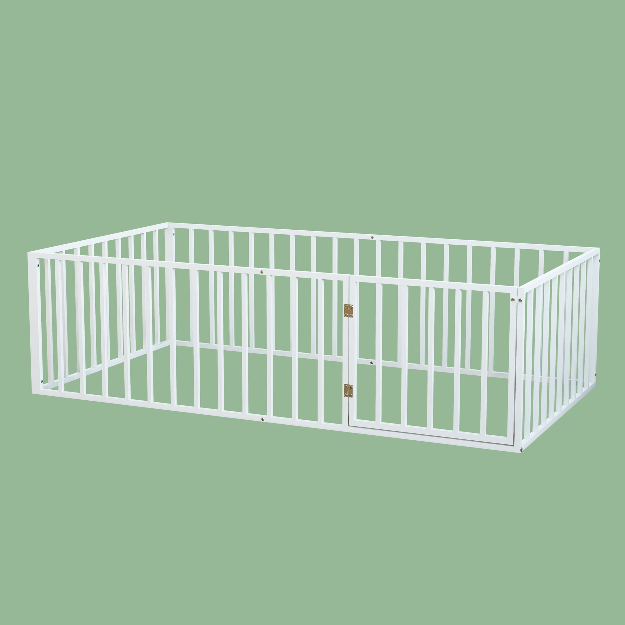 Metal Platform Bed Frame with Steel Slat Support, No Box Spring Required, Wear Resistant Powder Coating Underbed Storage Space Easy Assembly Mattress Foundation