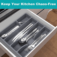 thumbnail image 4 of 3X Drawer Kitchen Drawer Organizer Silverware Holder Utensil Organizer Cutlery Organizer Tray Plastic, 4 of 8