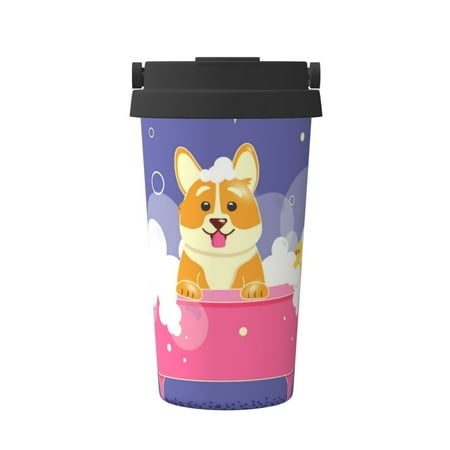 

Adobk Dog Washes in a Bath Print Stainless Steel Coffee Mug -Vacuum Insulated Coffee Tumbler - Leakproof Travel Mugs Insulated for Hot & Cold Drinks