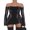 Black, variant on LMLYSoH Women´s Bodycon Mini Dress, Gothic Printed Off Shoulder Long Sleeve Black Club Dress