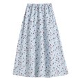 thumbnail image 2 of ICHUANYI Clearance Women's Elastic Waist Printed Mid-length With Pleated Large Hem A-line Skirt(Blue, XL) Ichuanyi Ichuanyi, 2 of 9