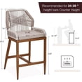 thumbnail image 2 of Outdoor Bar Stool, Set of 2, Home Back Dining Chair, Modern Patio Bar Stools with Backrest and Arm, 2 of 7