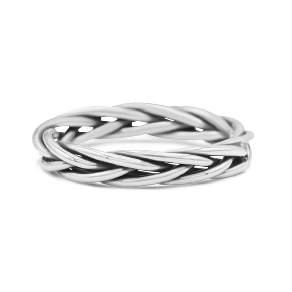 Celtic Weave Wire Rope Style Ring Band Solid 925 Sterling Silver Thumb Ring Size 5