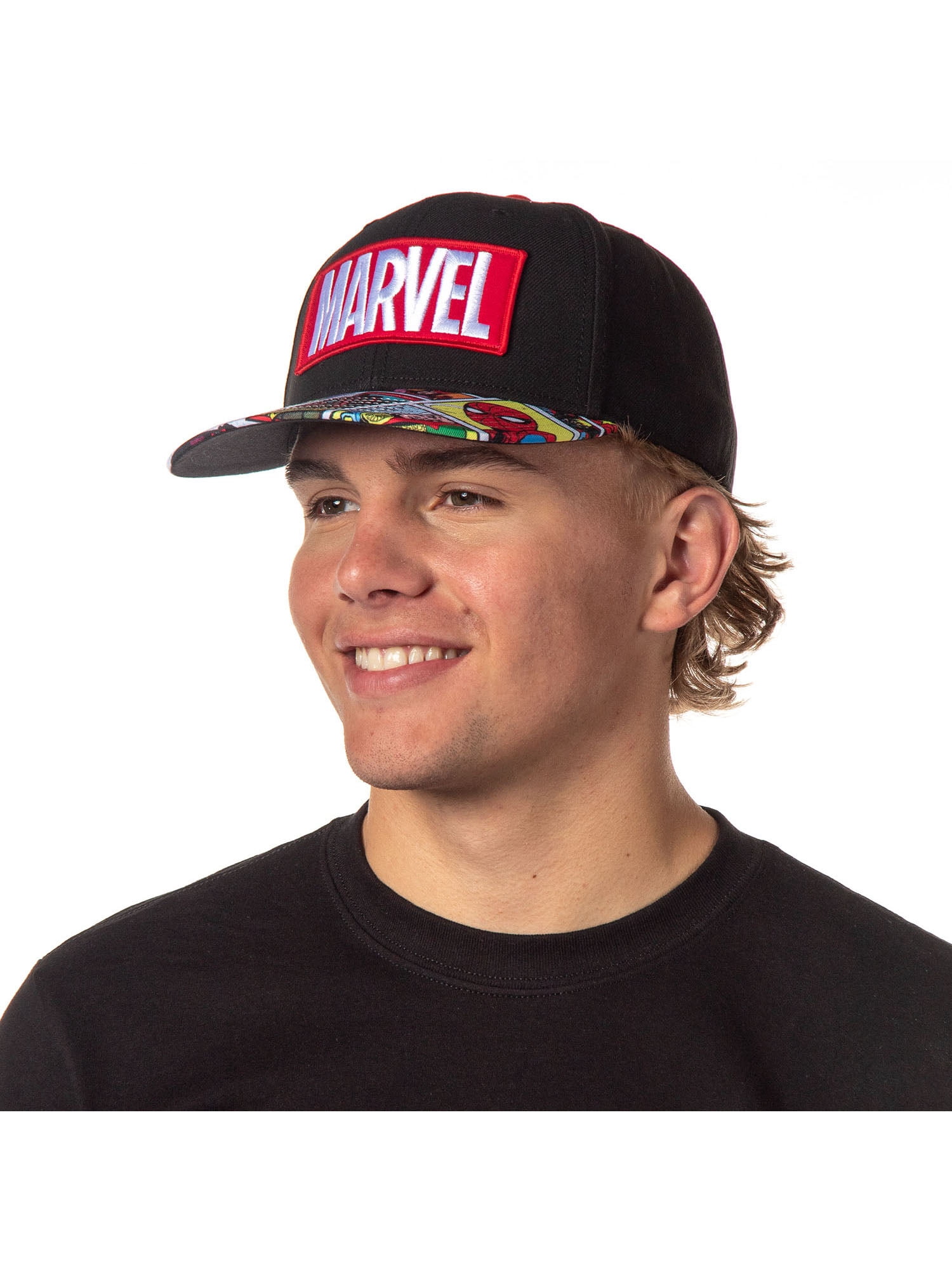 Marvel Hat For Men Vintage Comic Scenes Embroidered Marvel Logo Superhero Snapback Hat Cap