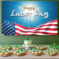 thumbnail image 4 of Colorful Flag Happy Labor Day Banner Polyester Material Patriotic Theme Decorative Design for Holiday Celebration Indoor Event Party Decoration, 4 of 7