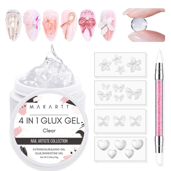Mini kit Gel Builder Makartt para decoración de uñas en gel 3D, 15 ml