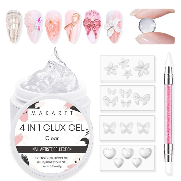 Mini kit Gel Builder Makartt para decoración de uñas en gel 3D, 15 ml