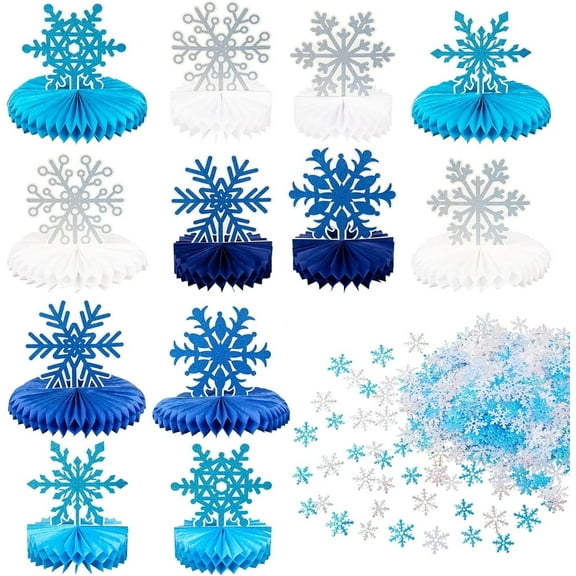 GuassLee Winter Wonderland Snowflake Christmas, Winter Birthday, Baby Shower Centerpieces