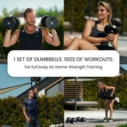 NUOBELL Adjustable Dumbbells Pair 5-80 lbs : the Adjustable Dumbbell Set to Replace 16 Sets of Dumbbells. Add Nuobell Dumbbells 80lb and Free Weights to Your Home Gym. Just Twist the Handle to Adjust
