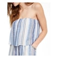 thumbnail image 3 of BEBOP Womens Blue Pocketed Pinstripe Strapless Romper L, 3 of 4
