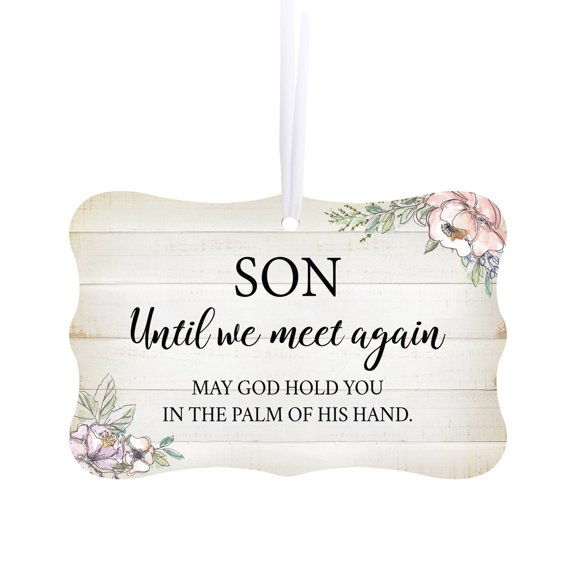LifeSong Milestones Scalloped Memorial Ornaments Christmas Decorations for Tree - Son, We Meet Again