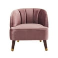 thumbnail image 3 of Upholstered Barrel Accent Chair With Wooden Legs, 3 of 6