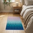thumbnail image 3 of ODIKA 2'x3' Washable Throw Rug Non-Slip, Low Profile, Flatwoven, Easy Care Gradient Fish Scallop Waves Bubble Scale Ombre Mermaid Flowing for Hallway, Study Room, 3 of 7