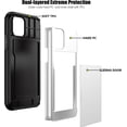 thumbnail image 3 of iPhone 11 Pro Case with Card Holder,Heavy Duty Protective Dual Layer Shockproof Hidden Card Slot Slim Wallet Case for iPhone 11 Pro for Men&Women(White), 3 of 14