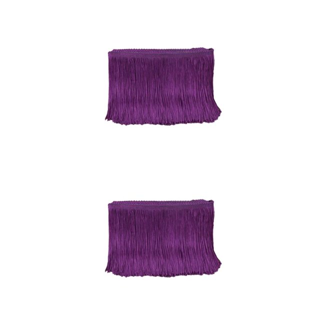 Qarigey Descubre los mejores adornos de flecos de poliéster para manualidades y necesidades de ropa, manualidades, ropa de bricolaje, borla púrpura 2Conjunto
