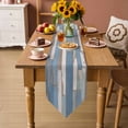 thumbnail image 5 of Table Runners 72 Inches Long, Blue Wood Grain Cotton Linen Kitchen Dining Coffee Table Runner for Party Home Decor, Farmhouse Mottled Striped Plank Tabletop Dresser Scarves Runner Decor 18x72 Inch, 5 of 9