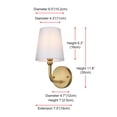thumbnail image 2 of Living District Colson 1-Light Metal & Fabric Bath Sconce in Black/White, 2 of 7