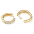 thumbnail image 2 of 5pairs Rack Plating Ring Brass Micro Pave Cubic Zirconia Hoop Earrings Long-Lasting Plated Lead Free & Cadmium Free Real 18K golden Plated Clear 19x4mm, 2 of 2