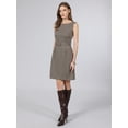 thumbnail image 2 of INSPIRE CHIC Women's Plaid Houndstooth Dress Sleeveless Boat Neck 2026 Trendy Pencil Dresses with Belted M Brown, 2 of 5