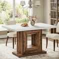 thumbnail image 3 of Tribesigns 47" Farmhouse Dining Room Table, Wood Kitchen Table for Dining Room, White & Brown, 3 of 7