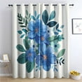 thumbnail image 1 of Flower Curtains for Bedroom - Floral Blackout Curtains for Living Room - Decorative Patterned Grommet Drapes - Window Treatments & Home Decor - 54 Inch Curtains 2 Panel Set - K&W103, 1 of 7