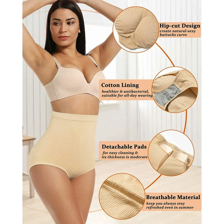4PCS Women Butt Silicone Padded Panties Hip Enhancer Underwear Shapewear …  (Beige, S) at  Women's Clothing store
