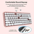 thumbnail image 3 of Ajazz 308i Wireless BT Keyboard 84 Keys Wireless Office Keyboard with 10m Wireless Transmission Distance Round Punk Keycap Pink, 3 of 6