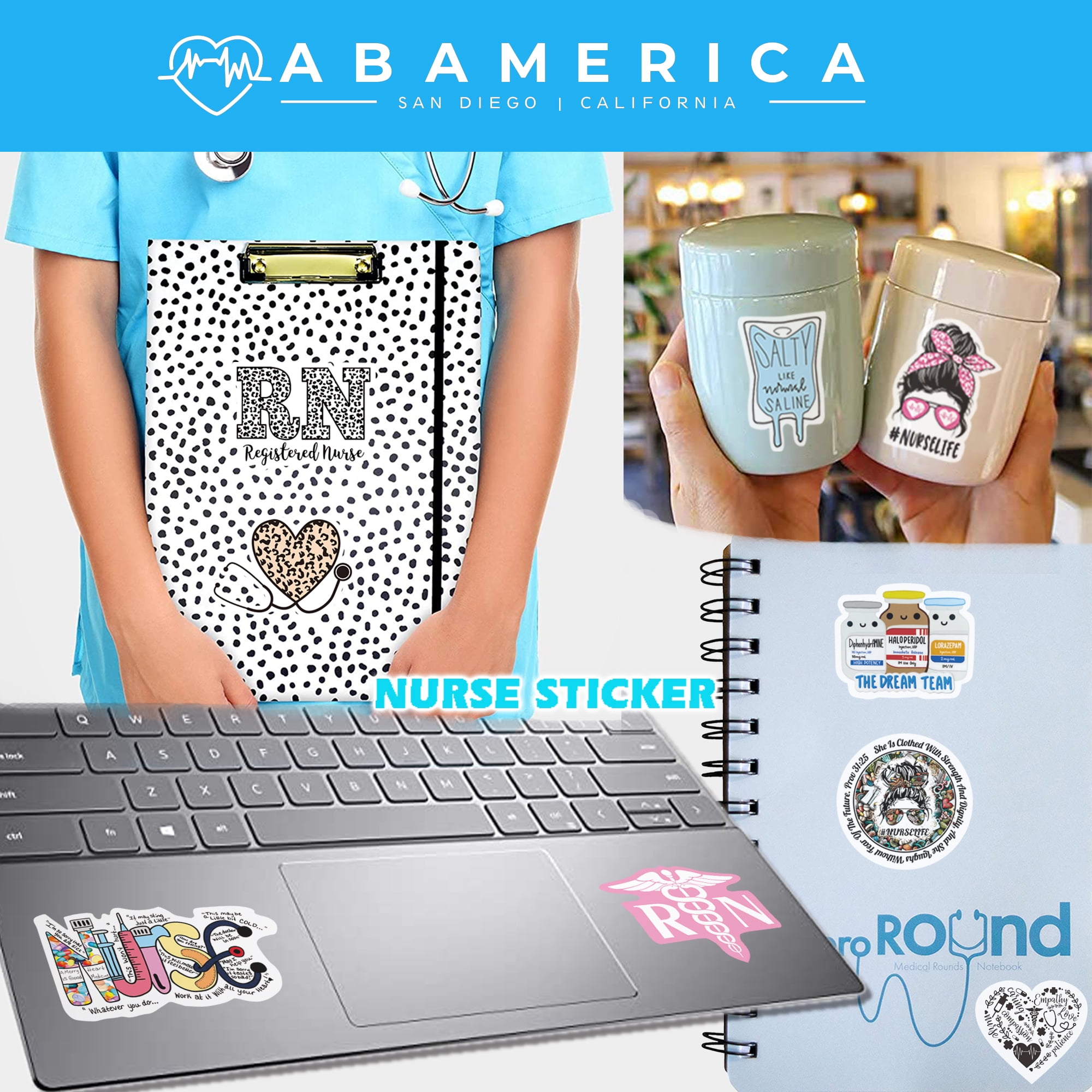 Boho NURSE Sticker Pack Healthcare Stickers Aesthetic Water Resistant Vinyl  Laptop Sticker Die Cut Stickers Water Bottle Decals 