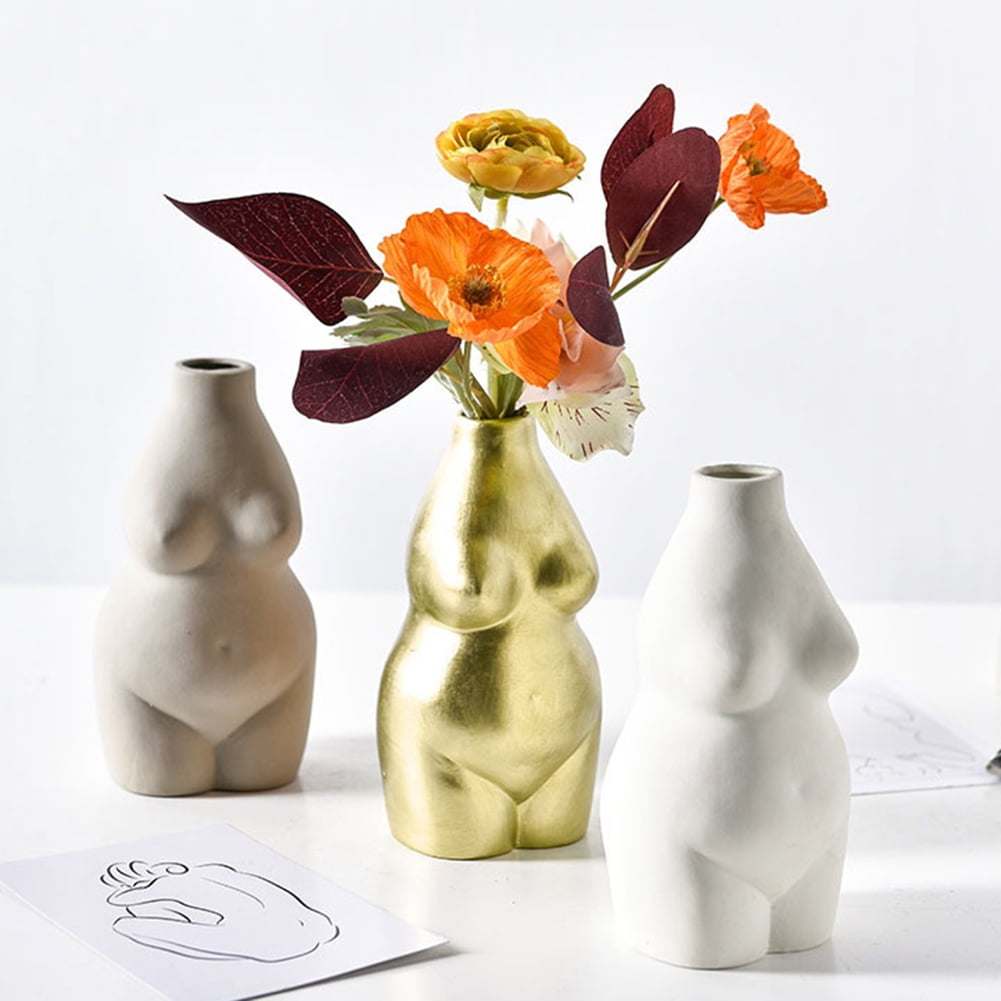 Female Body Vase Ceramic Art Tabletop Flower Pot Nordic Modern Decor Home 