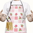 thumbnail image 2 of Pioneer Flower Floral Print Pattern Cotton Linen Apron with Pockets, Waterproof Adjustable, 33x27 Inch for Kitchen, Gardening, BBQ, Salon, 2 of 6