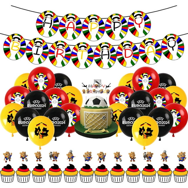Set de decoración para fiestas de la UEFA Euro 2024 con temática de Alemania, 18 piezas