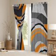thumbnail image 3 of Feelyou Adult Abstract Geometric Curtains Pack of 2 (42x84 Each), Mid Century Minimalism Curtains Blackout, Grey Orange Stripes Bedroom Curtains, Blackout Curtains Bedroom Decor, 3 of 6