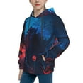 thumbnail image 2 of KLL Unisex Kids Boys Girls Hooded Pocket Pullover Hoodies-Spooky Halloween Night Scene, 2 of 5