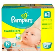 Pampers Swaddlers Diapers, Size Newborn, 128 Diapers