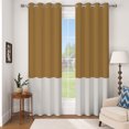 thumbnail image 5 of Caramel Brown Off‑White Color Block Curtains 2 Panels,42x84 Inch,Grommet Top,Thermal Insulated Light Blocking Window Drapes, 5 of 8