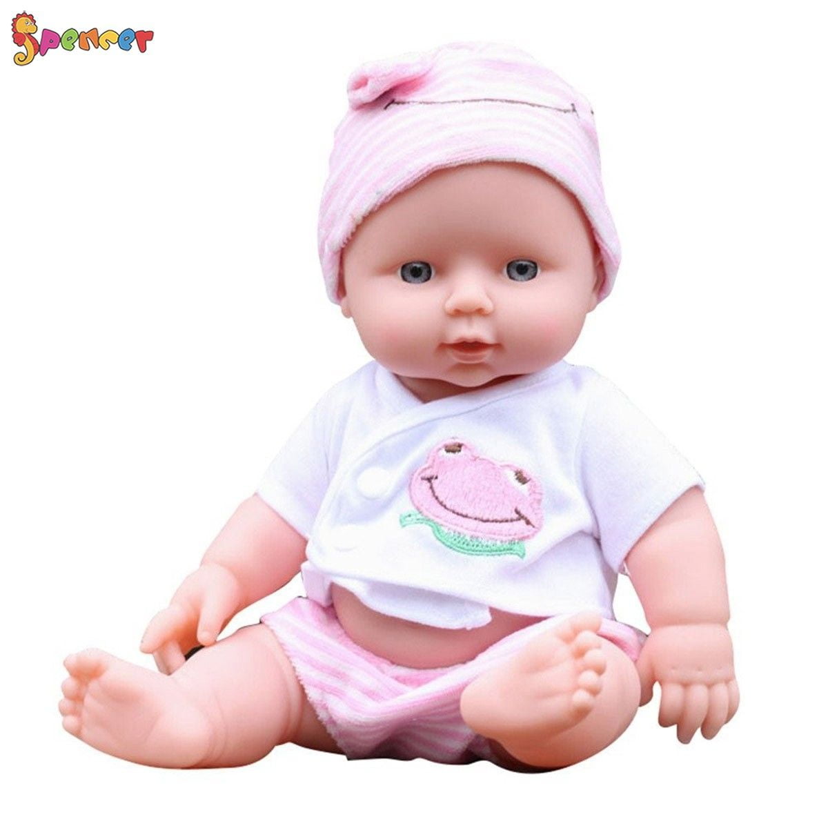 12" Lifelike Large Size Soft Bodied Baby Doll Girls Boys Dolly Toy With Sounds 