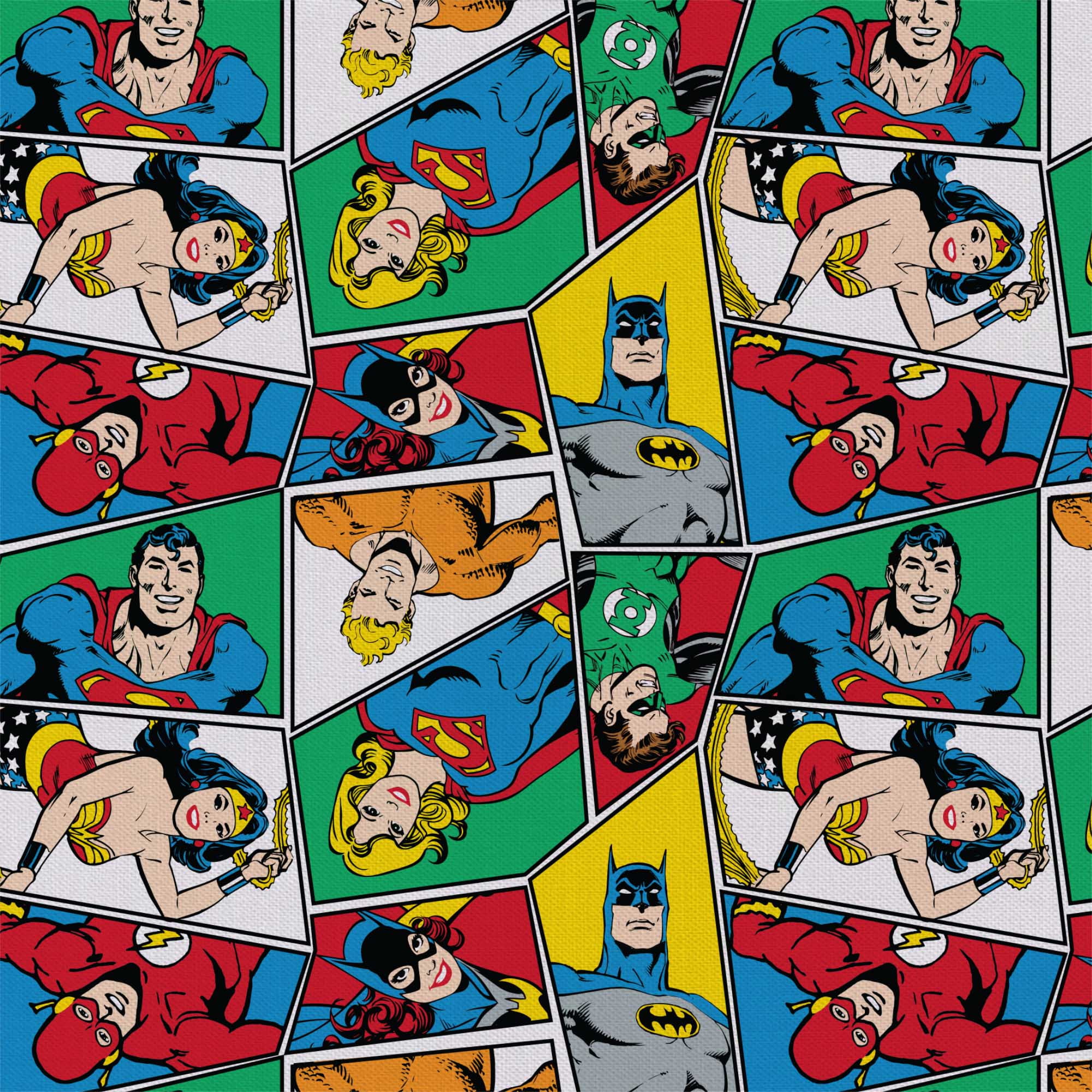 Eugene Textiles Premium Crafted Licensed DC Comics Group 100% Quilting Cotton 18" x 21" Precut Fat Quarter Multicolor