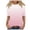 Pink, variant on Elbow-Length Womens Summer Tops Soft Cool Gradient Casual T-shirts Crew Neck Workout Shirt Loose Pullover