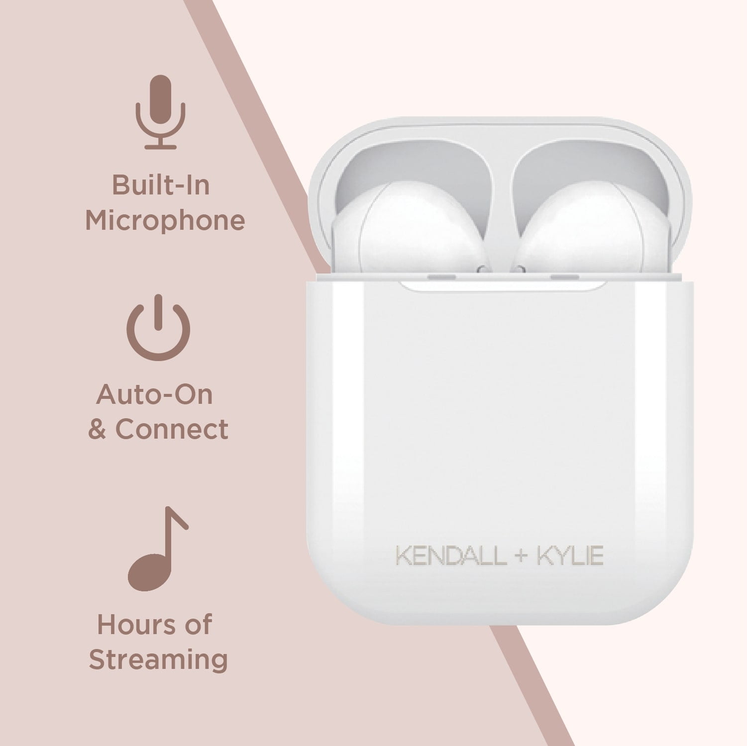 Kendall & Kylie Rose Gold Smart Watch with Interchangeable Strap and Earbud Set 900238R-40-C29