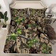 thumbnail image 2 of Feelyou Adult Jungle Branches Full Size Sheets, Green Leaf Botanical Bed Sheets, Rustic Farmhouse Theme Sheet Sets, 4pcs, 2 of 7